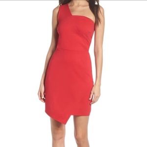 NWT Fraiche by J one shoulder red dress